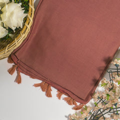 Plain Tassel Hijab (Pale Brown)