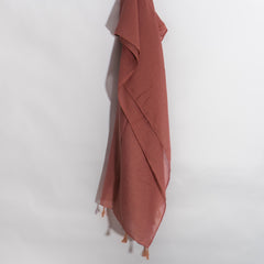 Plain Tassel Hijab (Pale Brown)