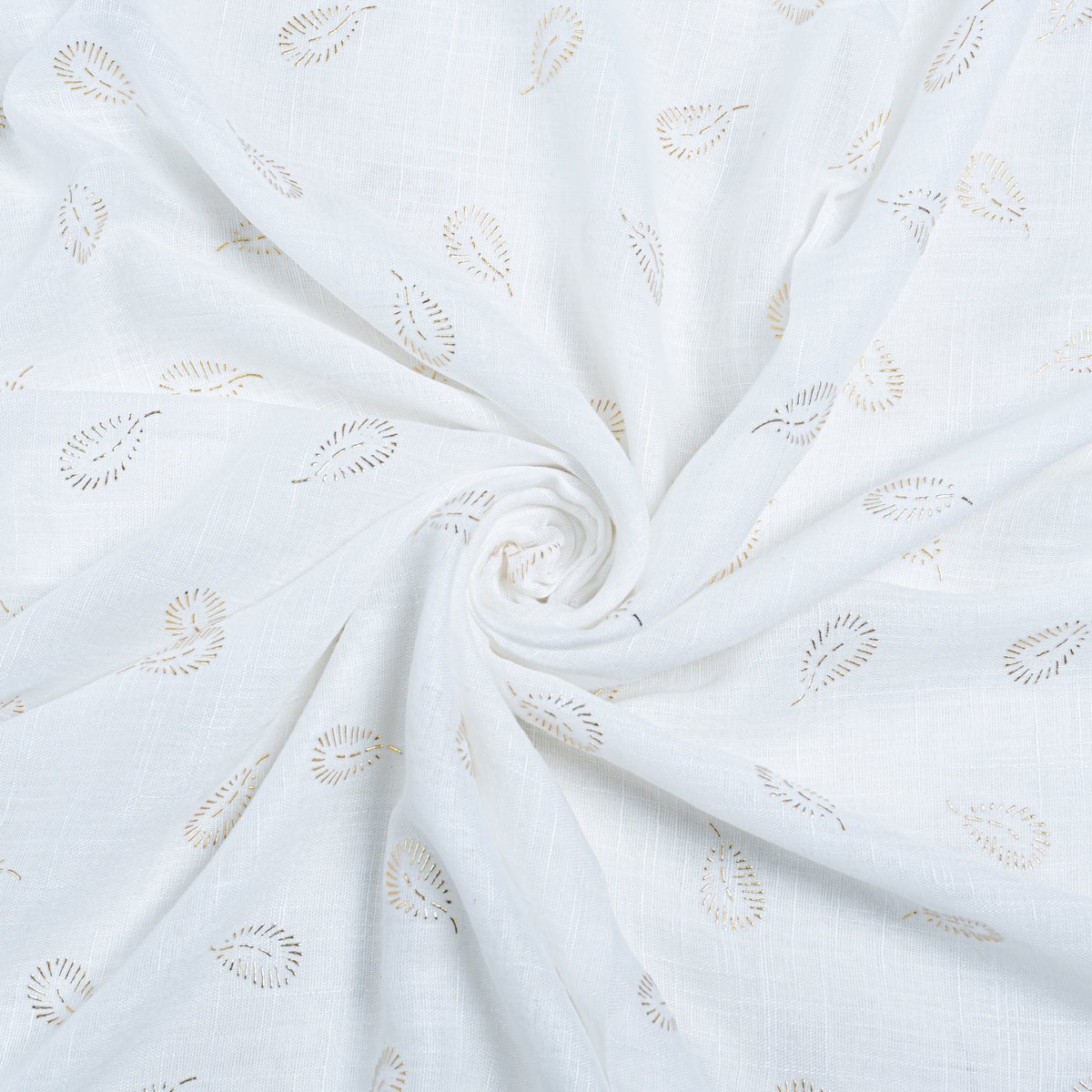 Gold Leaf Lawn Hijab - White
