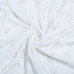Gold Leaf Lawn Hijab - White