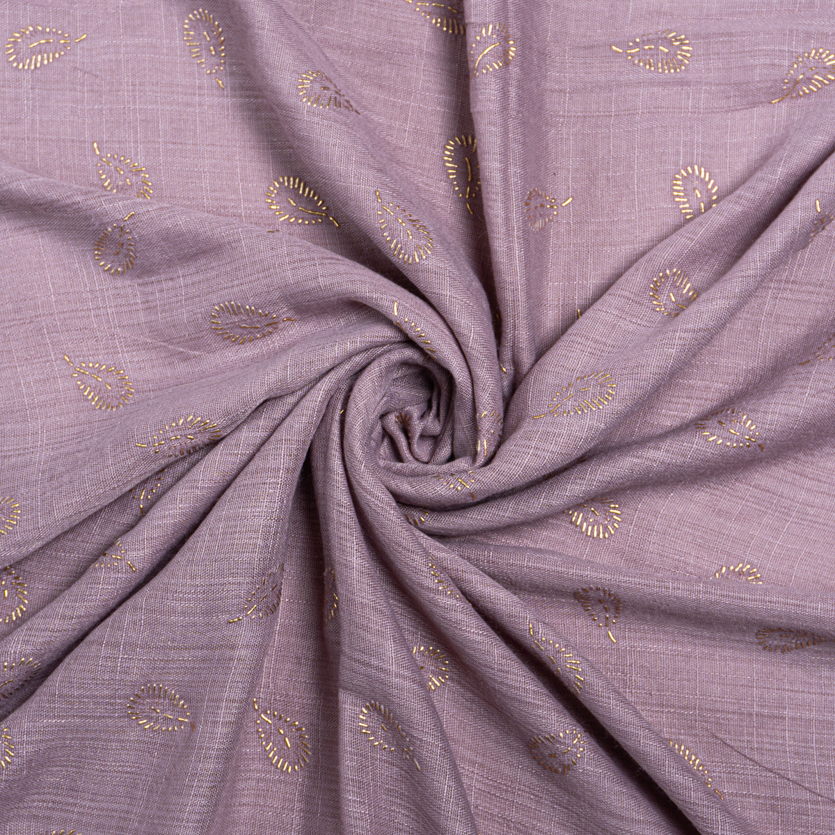 Gold Leaf Lawn Hijab - Heather