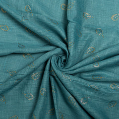 Gold Leaf Lawn Hijab - Teal