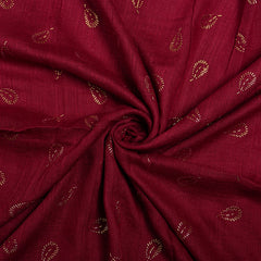Gold Leaf Lawn Hijab - Red