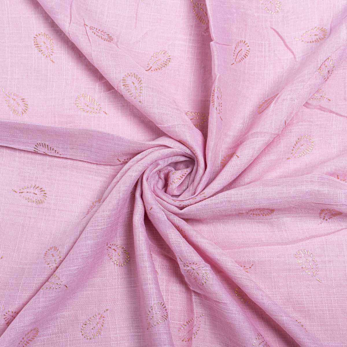 Gold Leaf Lawn Hijab - Baby Pink