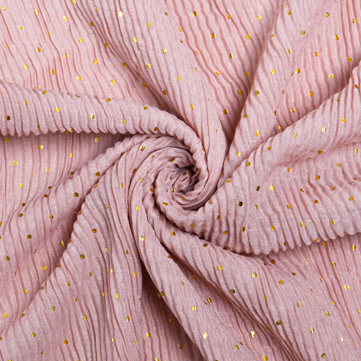 Crumpled Dotted Lawn - Light Pink