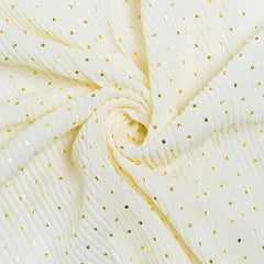 Crumpled Dotted Lawn - Cream
