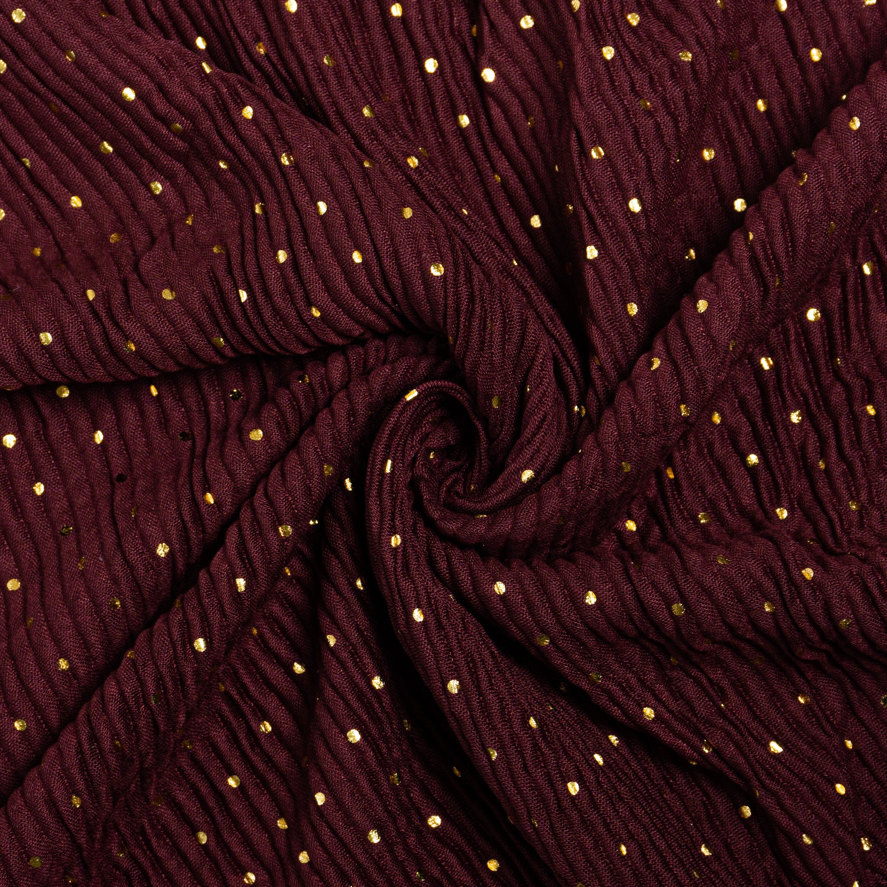Crumpled Dotted Lawn - Maroon