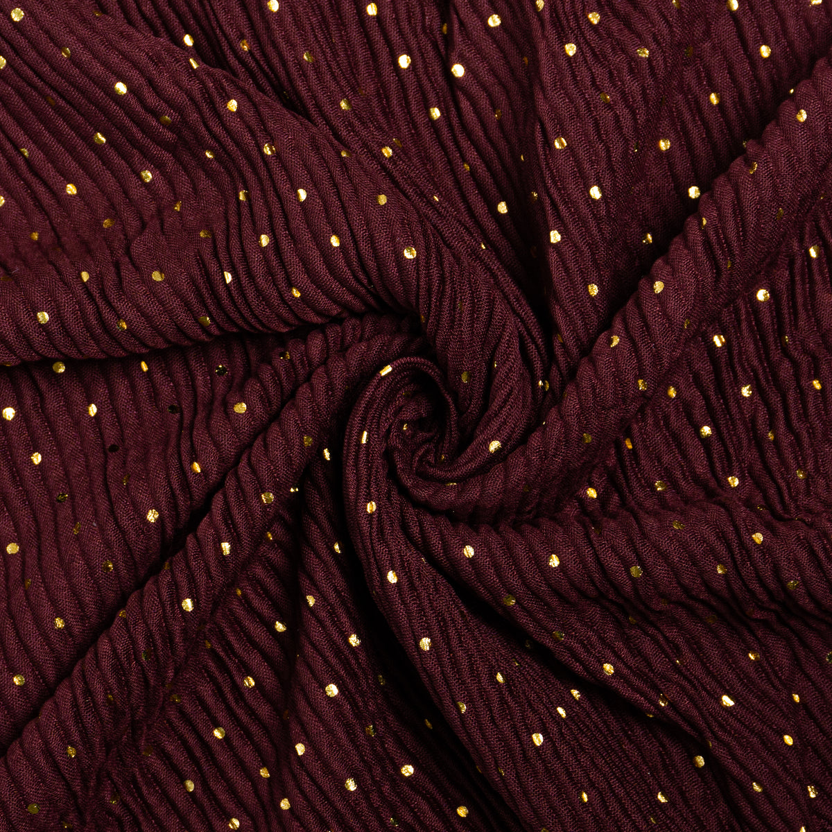Crumpled Dotted Lawn - Maroon