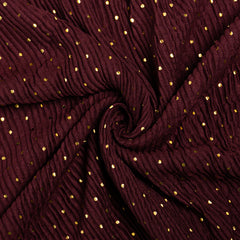 Crumpled Dotted Lawn - Maroon