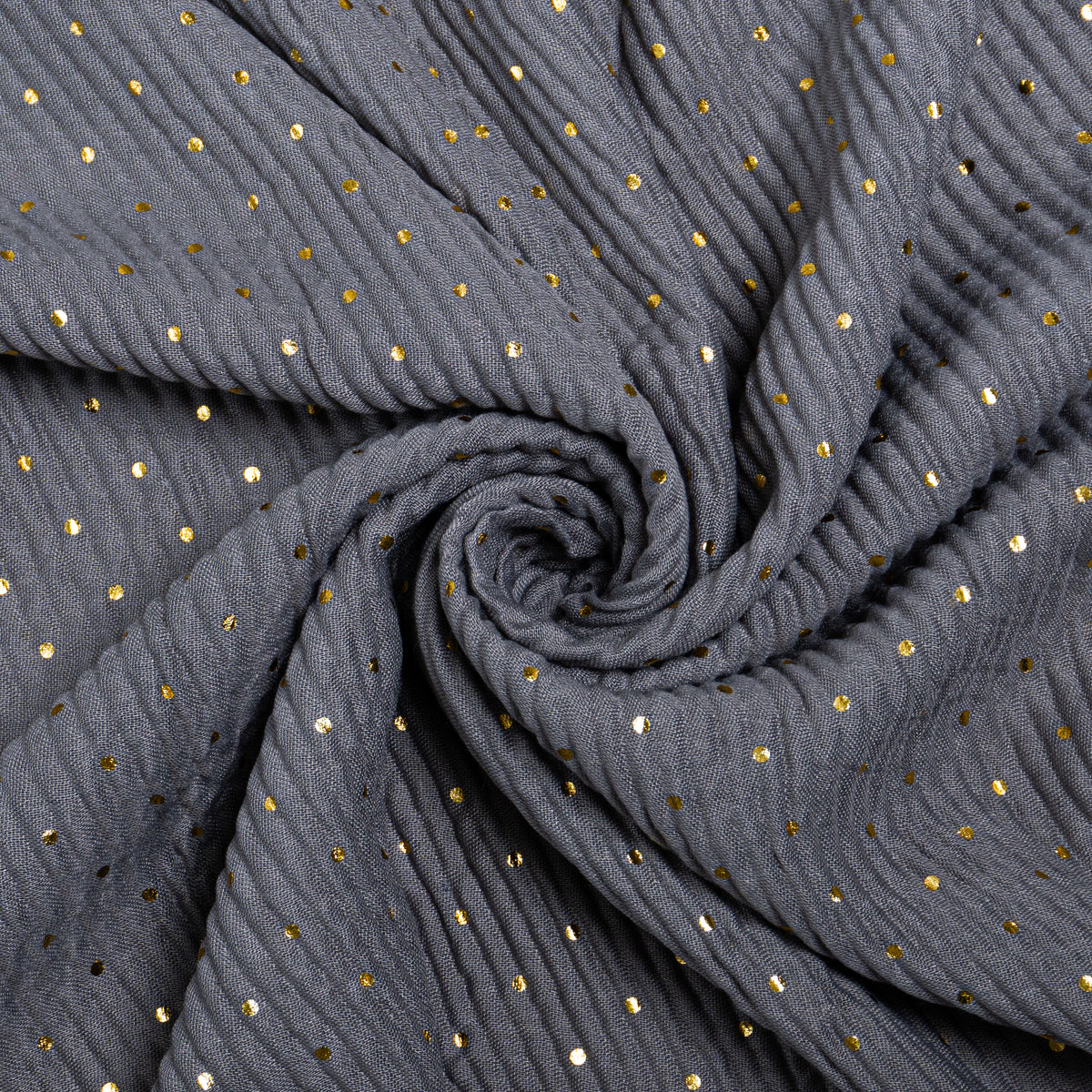 Crumpled Dotted Lawn - Grey