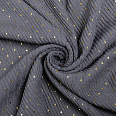 Crumpled Dotted Lawn - Grey