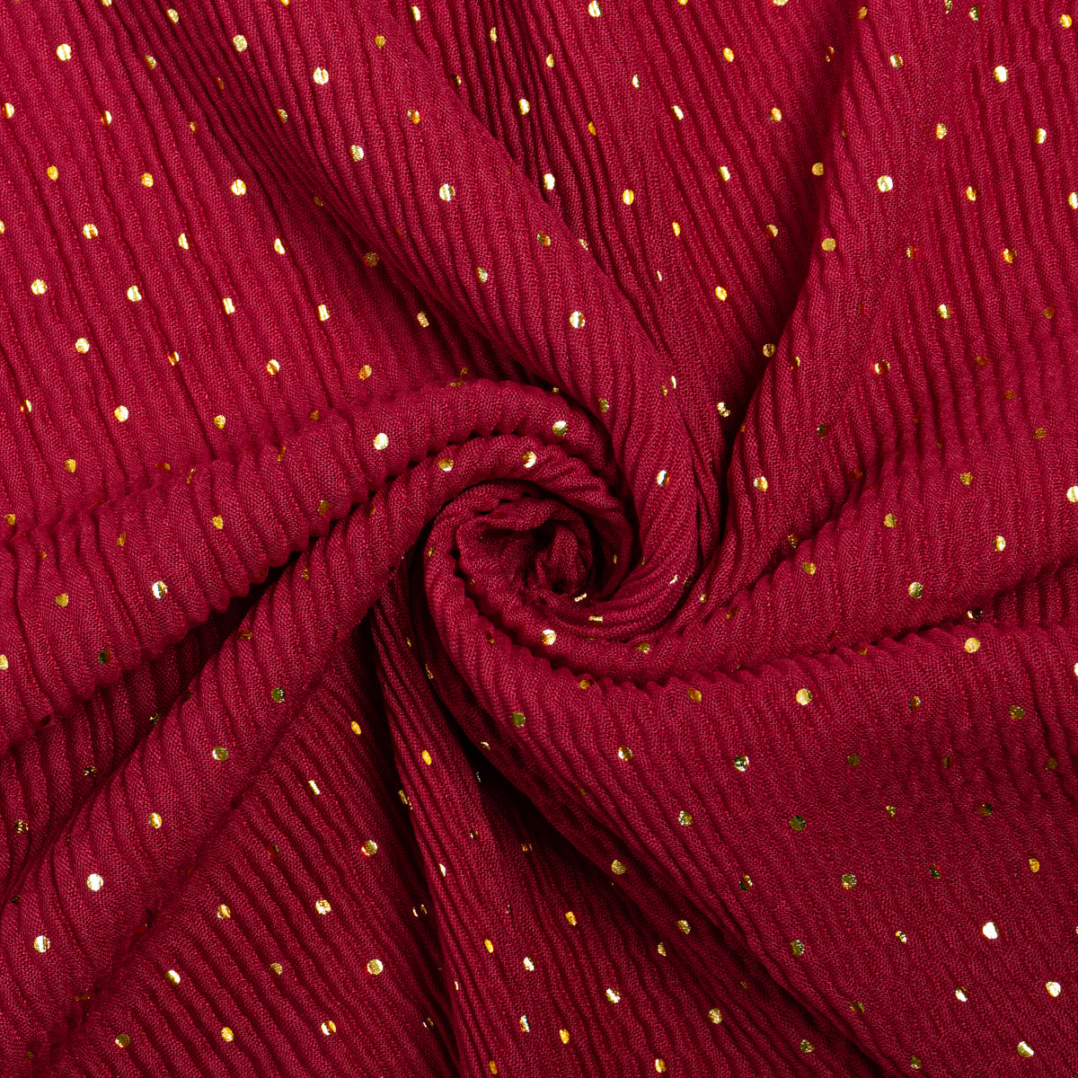 Crumpled Dotted Lawn - Red