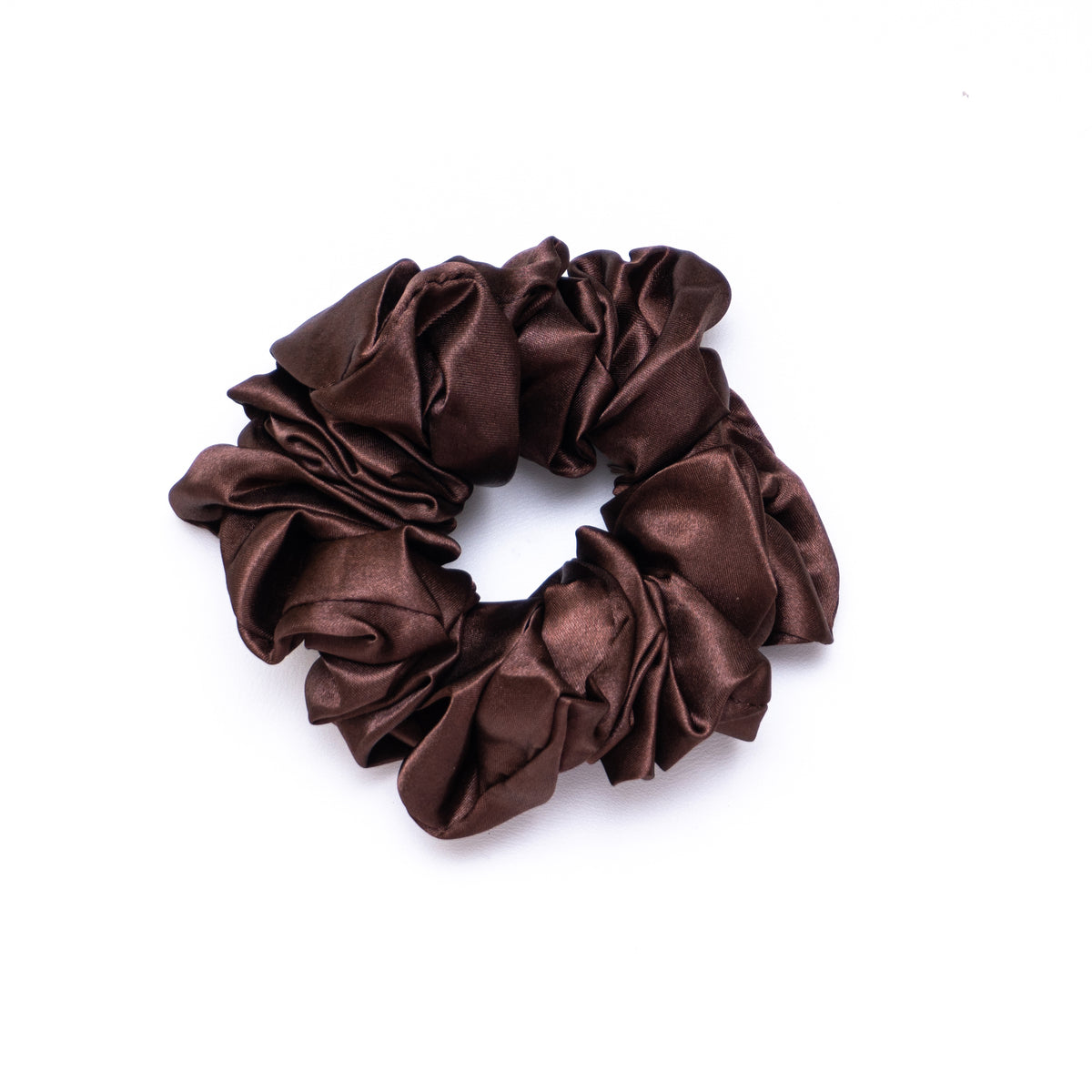 Dark Brown Satin Scrunchies