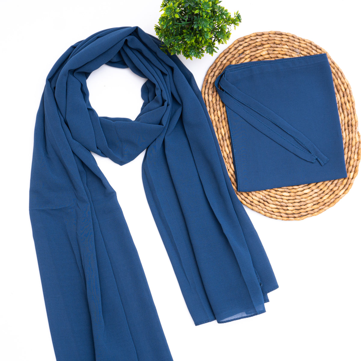 Niqab And Hijab Set (Teal Blue)