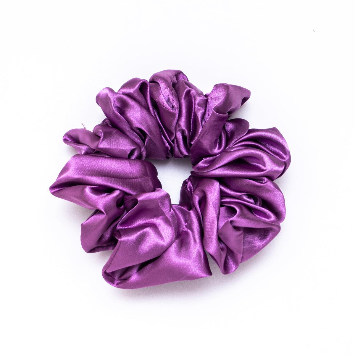 Purple Satin Scrunchies